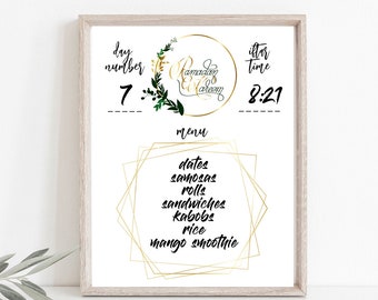 EDITABLE Ramadan Sign, Iftar Menu, Ramadan Menu Sign, Ramadan Decor, Ramadan DIY, Islamic Decor, Eid Decor, Iftar Whiteboard, Modern Ramadan