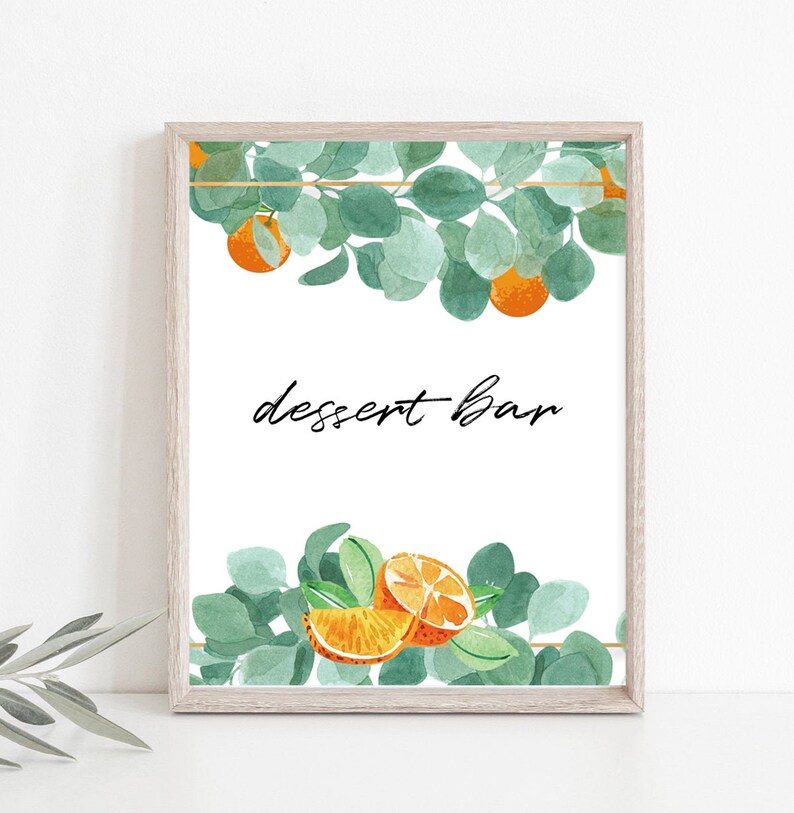 Summer Baby Shower Baby Shower Dessert Bar Sign Orange Baby Shower A Little Cutie is on the Way DIGITAL Dessert Bar Sign Orange Theme