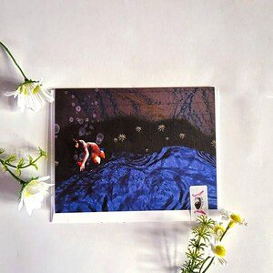 Dreamy ethereal card / illustrated greetings card / fantasy art / cottagecore illustration / art print / birthday card / note card.