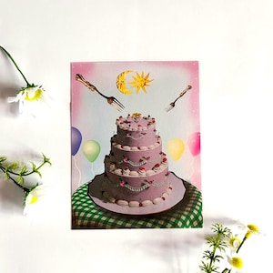 Impresión de felicitaciones en colores pastel / ilustración de pastel / arte de pared / arte de fantasía / impresión de arte / arte de postal / surrealista / estética de pastel.