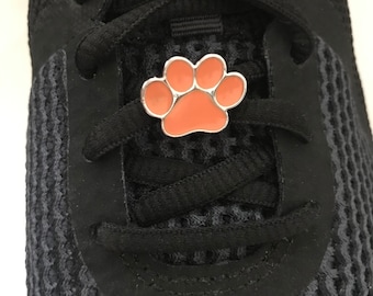 Orange Paw Print Sneaker Lace Charm