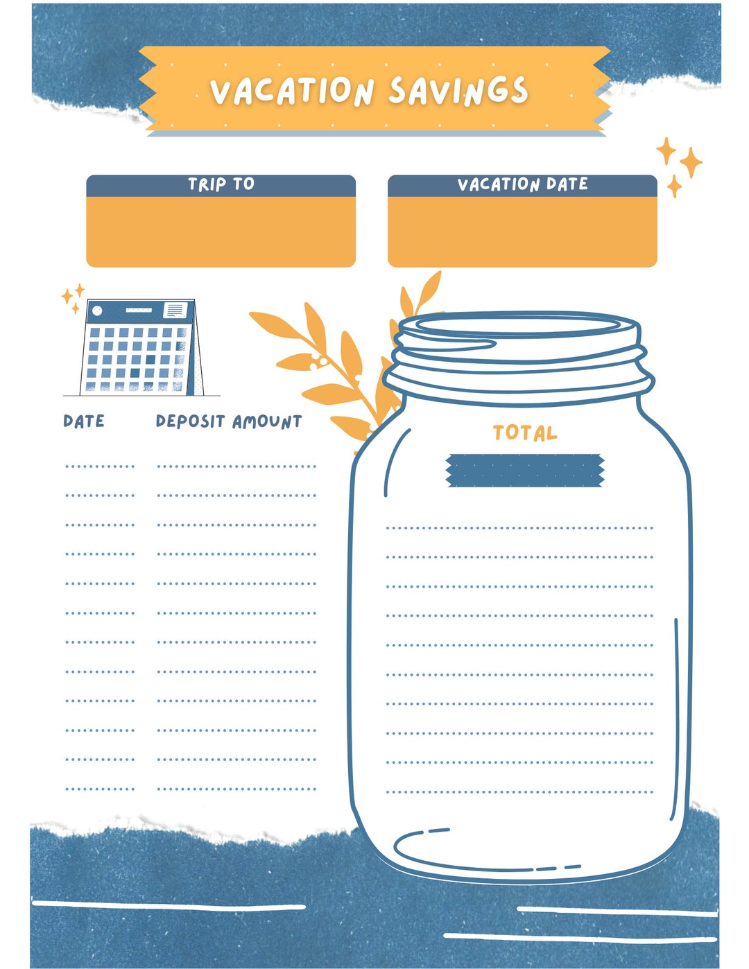 Vacation Savings Printable, Instant Download, Printable - Etsy