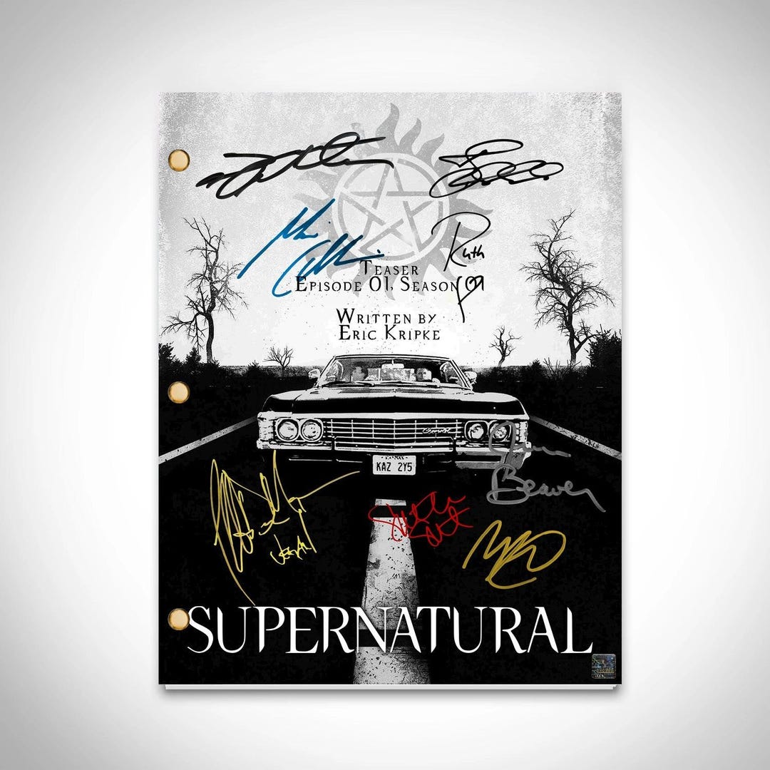 Supernatural (impala Cover) Pilot Script Limited Signature Edition - Etsy