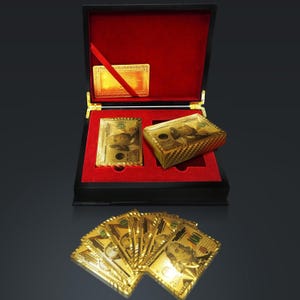 Playing Cards Gold Plated 100 USD, CAD or EURO Pattern With Elegant Display Box