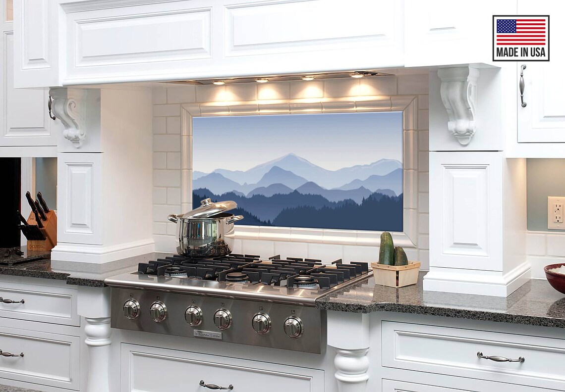 tempered glass behind stove