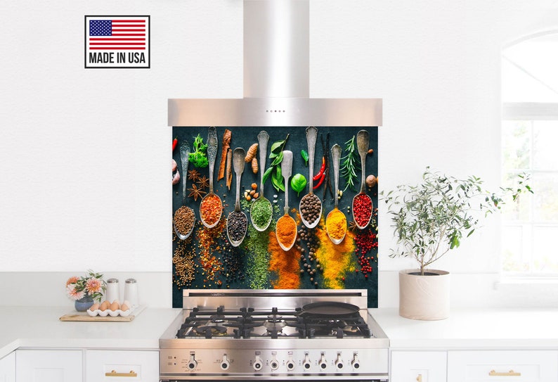 tempered glass behind stove