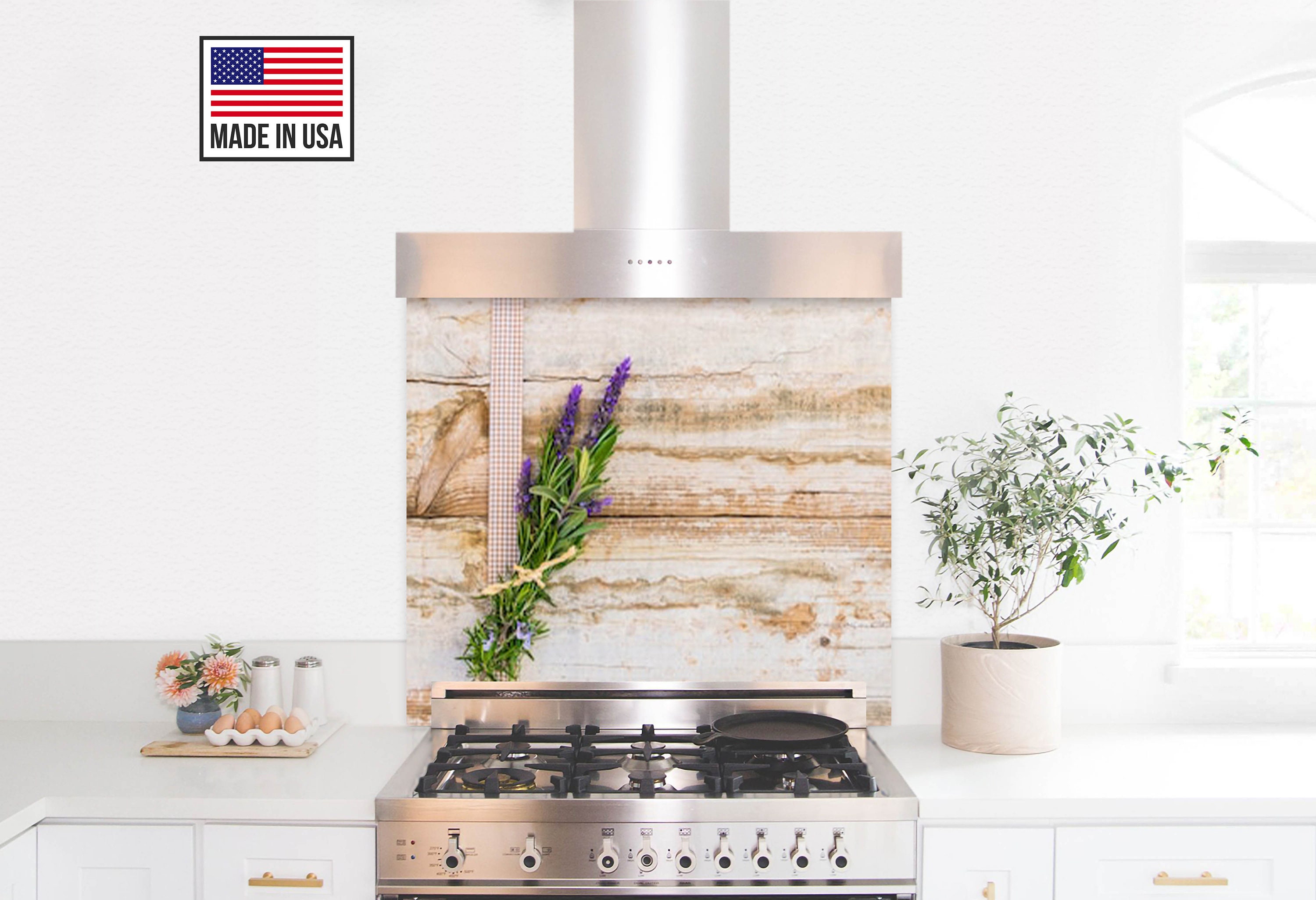 tempered glass behind stove