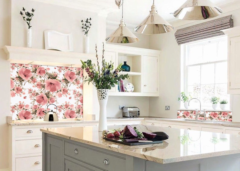 Vintage Flowers DIY kitchen Backsplash Kitchen Sink Etsy