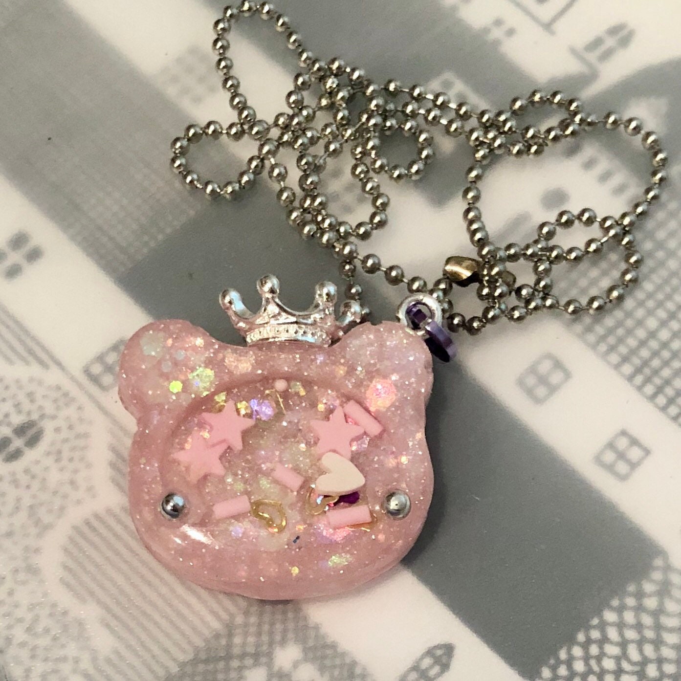 Resin Shaker Charm Necklace Etsy