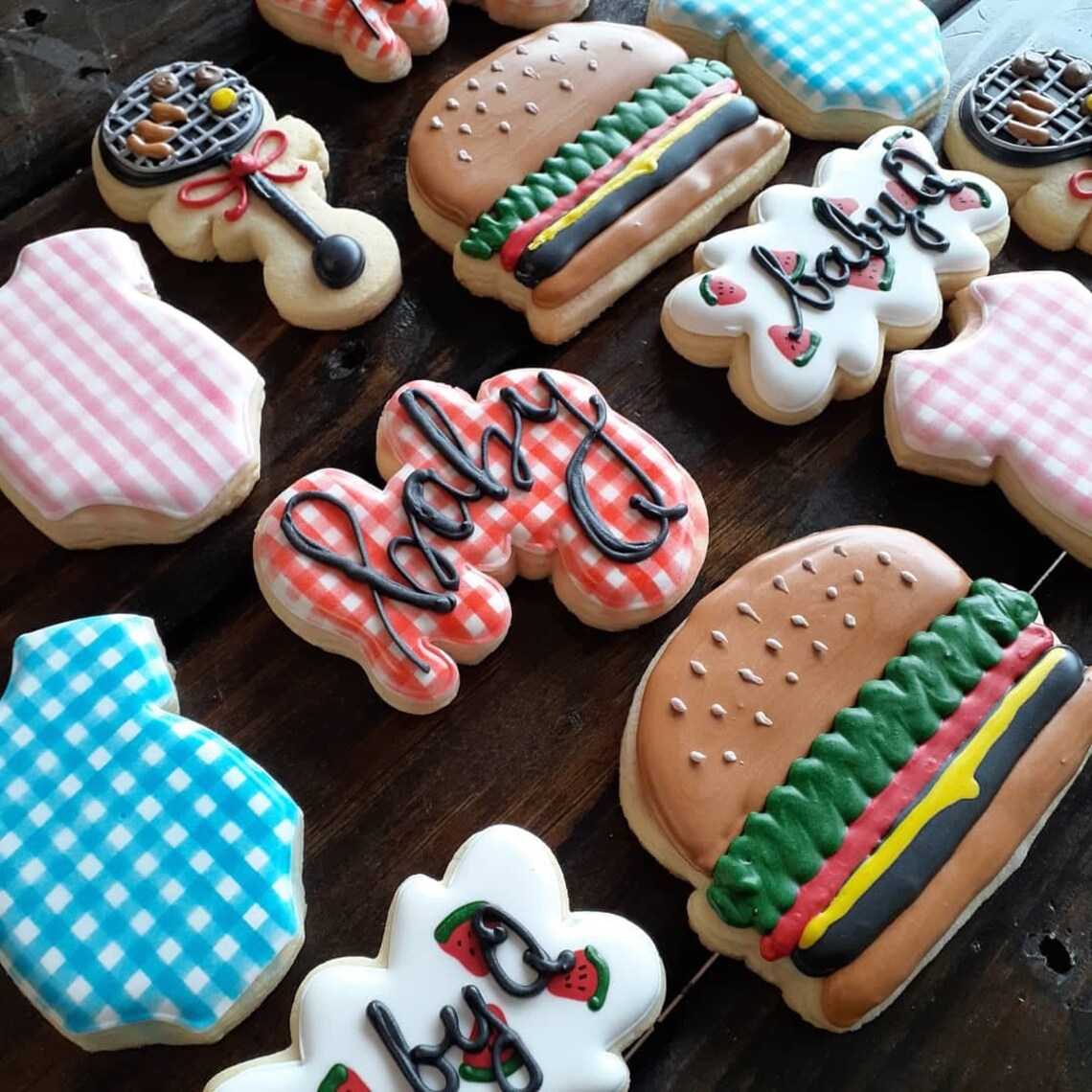 BBQ Baby Shower Sugar Cookies Picnic Baby Shower Cookies Etsy