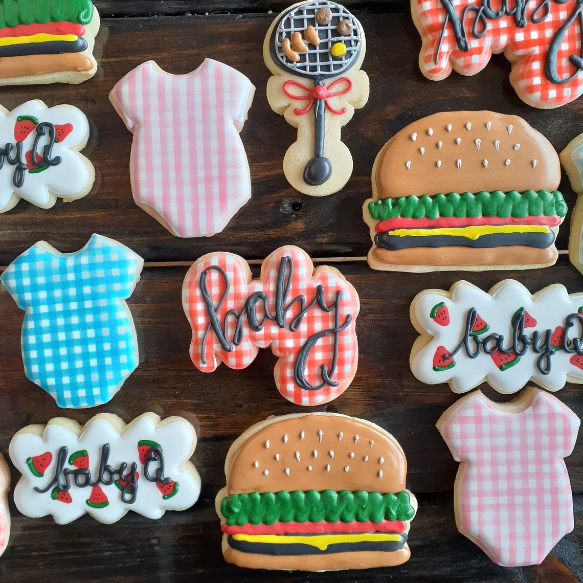 BBQ Baby Shower Sugar Cookies Picnic Baby Shower Cookies Etsy