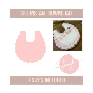 Baby Bib, Baby Outfit Cookie Cutter STL File Instant Download, STL Cookie Cutter File