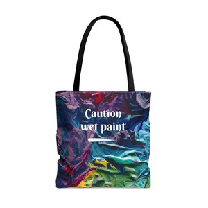 Sacola de artista personalizada em formato de barco gigante - Impressão colorida para misturar tintas / Presente para pintores, professores de arte e criativos / Bolsa de artista vívida de 18x18