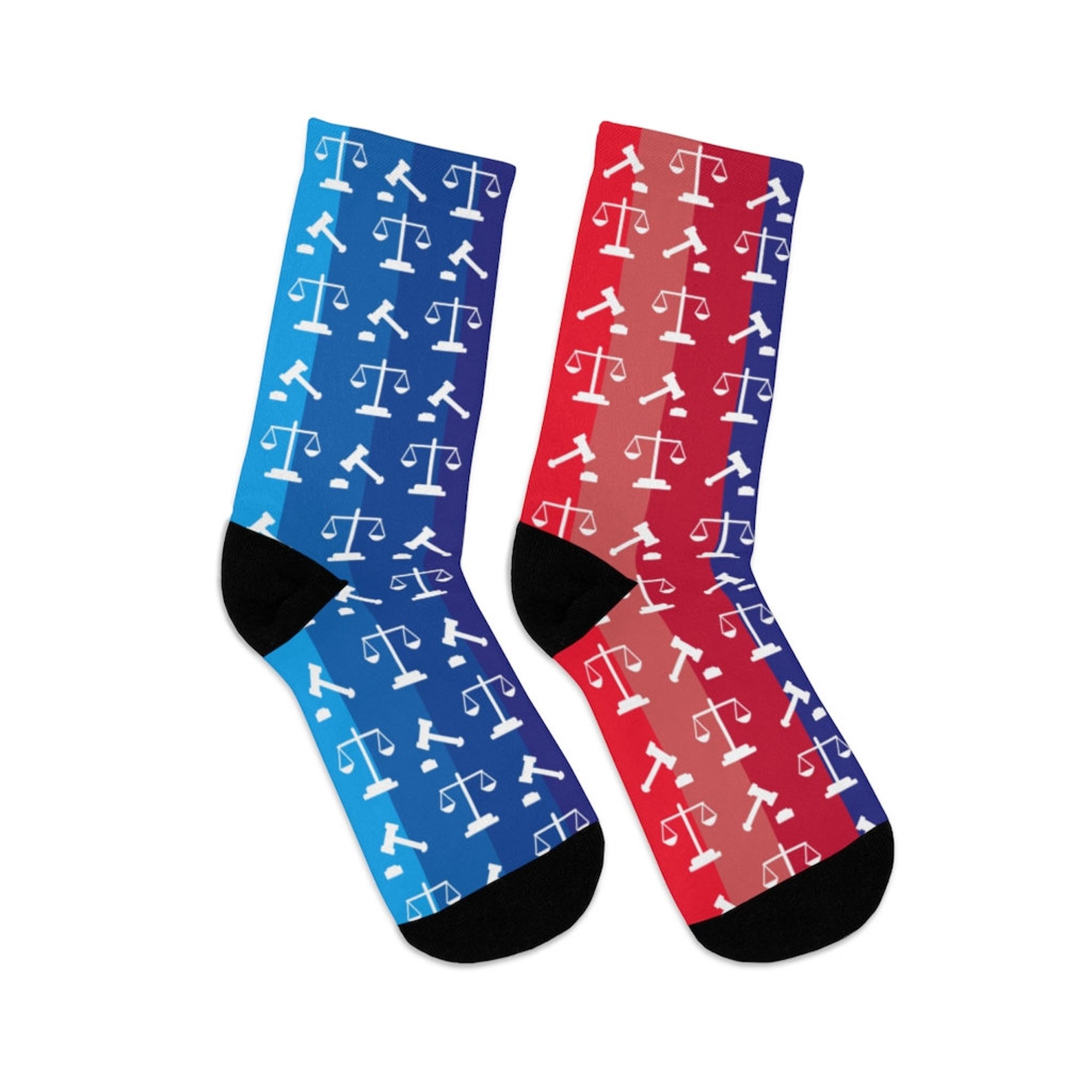 Lawyer Socks / Super Comfy Socks / Scales of Justice and Gavel Etsy