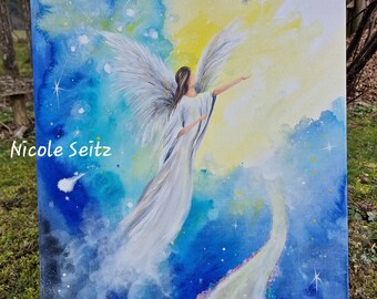 Canvas picture (original) * Angel of the New Age * 40 x 50 cm