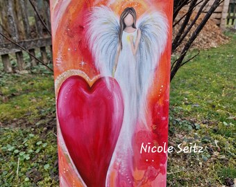 Canvas picture (original) * So close to your heart * Angel of closeness to the heart * 20 x 50 cm