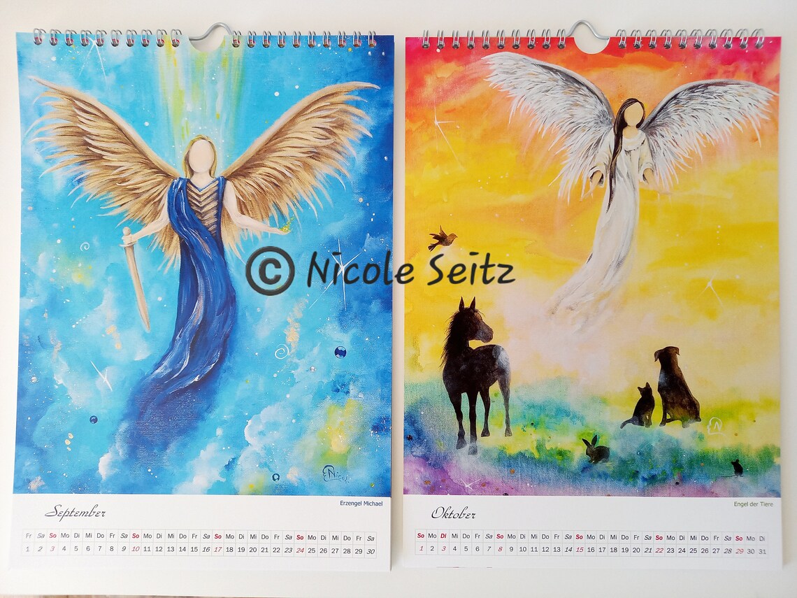 Engel-Kalender 2023 kleines Kalendarium/große Bilder DinA4 - Etsy Schweiz