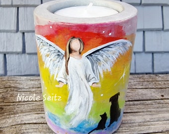 Light made of concrete * angel of the animals * hand-painted * 6 x 8 cm