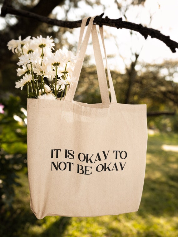 Minimalist It is Okay to Not Be Okay Zipper Tote Bag
