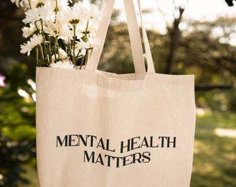 Minimalist Mental Health Matters Zipper Tote Bag