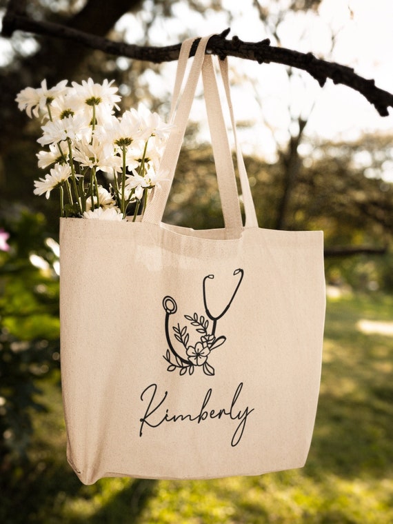 [Custom Name] Personalized Tote Bag - Bride with Hearts Design