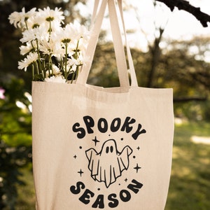 Spooky Season w/ Ghost Zipper Tote Bag