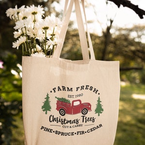 Farm Fresh Christmas Trees Zipper Tote Bag