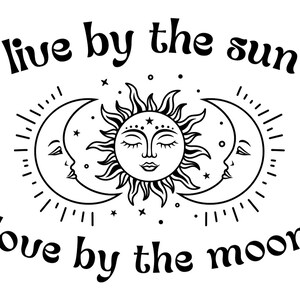 Live by the Sun Love by the Moon Zipper Tote Bag - Etsy