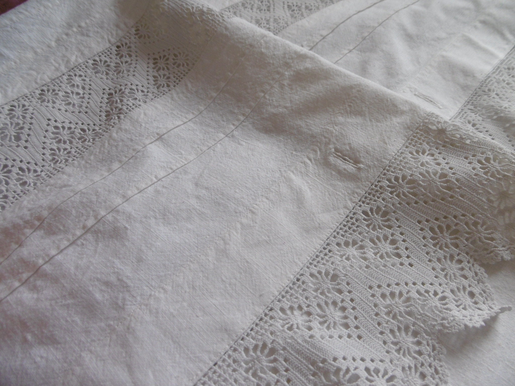 Enveloppe d'édredon en Métis avec Dentelle et Entredeux