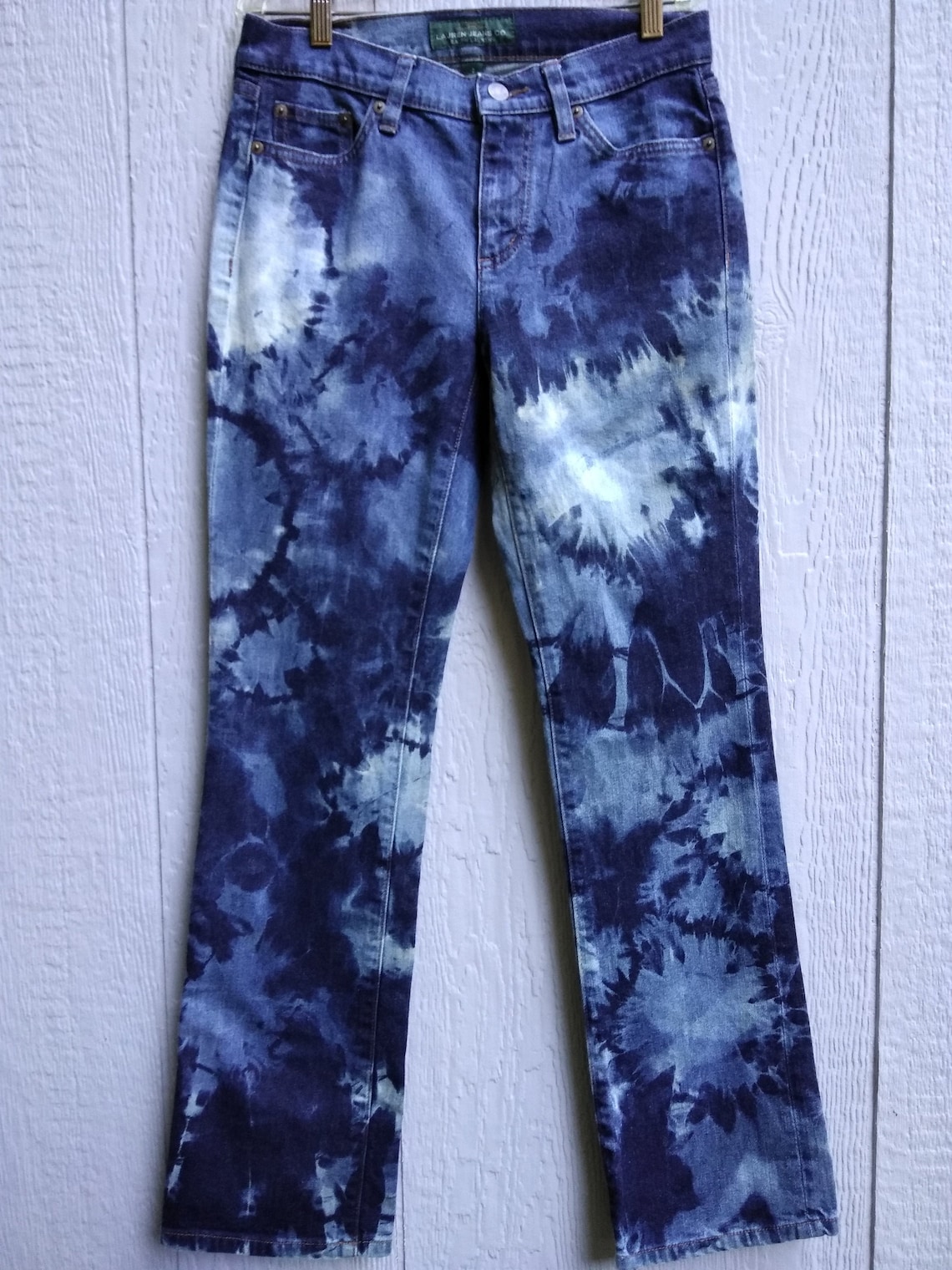 Size 2 Tie-dyed Jeans Women's Straight Leg Denim Ralph | Etsy