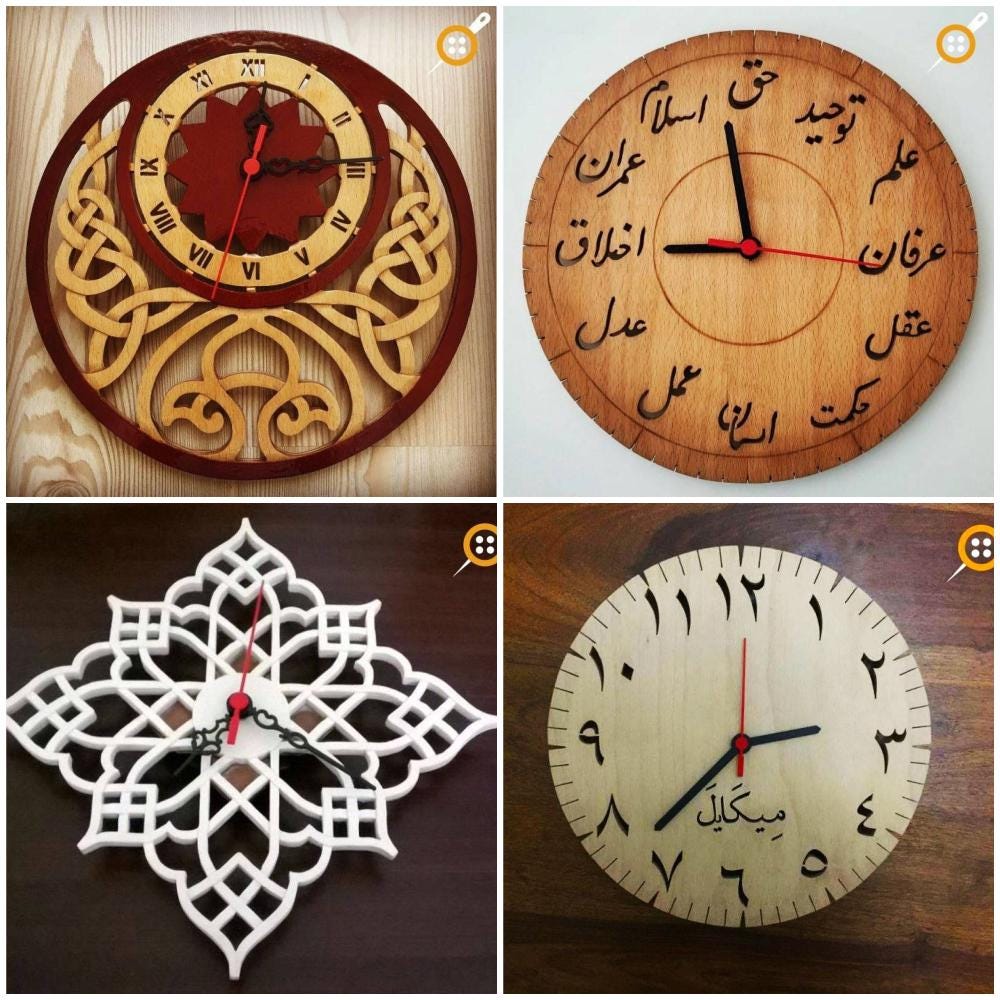 Handmade Carved Wooden Wall Clock Custom Beech Wood Clock Rustic Home ...