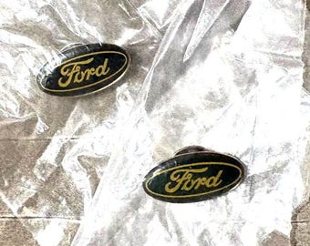 ヴィンテージ フォード ロゴ ピン、ブルー＆シルバー エナメル、タイタック ラペルピン