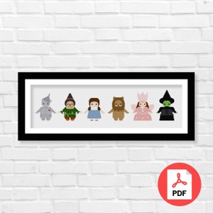 The Wizard of Oz Cross Stitch Pattern PDF, Wizard of Oz Inspired Cross Stitch, Dorothy, Scarecrow, Tin Man, Cowardly Lion, PDF Download