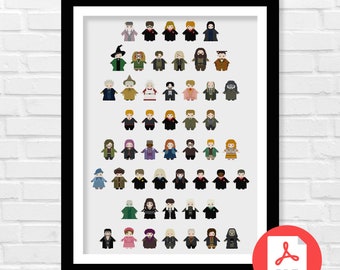 The Wizard and The Witches Cross Stitch Pattern - Wizarding World - Until The Very End - Magic School - The Boy Who Lived - PDF Download