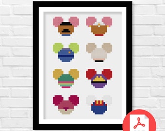 Mickey Head Toy Story Cross Stitch Pattern - You've Got a Friend in Me - Friendship - Childhood Memories - Woody and Buzz - PDF Download