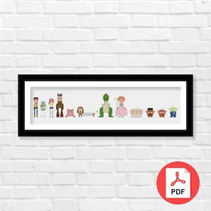 Pixel Toy Cross Stitch Pattern PDF, The Toy Story Cross Stitch Pattern, Pixel Toy, Astronauts, Childhood, Home Decor, PDF Download