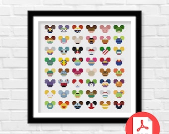 Mickey Head Toy Story Cross Stitch Pattern - You've Got a Friend in Me - Friendship - Childhood Memories - Woody and Buzz - PDF Download