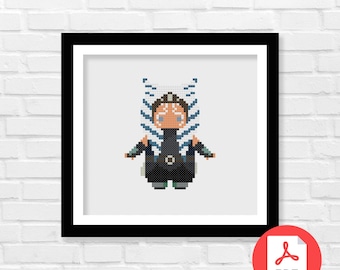 Ahsoka Cross Stitch Pattern: Character Inspired Design (PDF Download