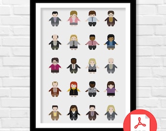 The Office Cross Stitch Pattern - TV Series Inspired Cross Stitch Pattern - Office Workers - Michael Scott - PDF Download