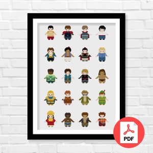 Schema punto croce Pixel Princes PDF, Schema punto croce Princes, Punto croce ispirato, Arredamento per la casa, Download digitale