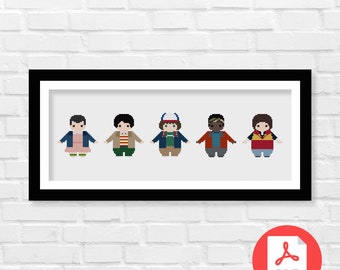 Stranger Things Cross Stitch Pattern - TV Series Inspired Cross Stitch Pattern - Friendship - The Upside Down - The Monster - PDF Download