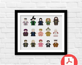 Magic School Professors Cross Stitch Pattern (PDF Download)