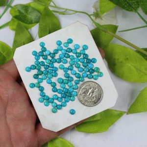 Turquoise cabochon, loose gemstone, 5mm round blue turquoise stone, calibrated size, Arizona turquoise stone, for jewelry or ring making