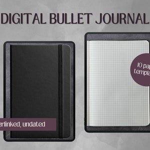 2025 Vertical Undated Realistic Digital Journal | iPad/Tablet Planner | Dark Mode | Goodnotes | Notability | Notebook | 10 Paper Templates