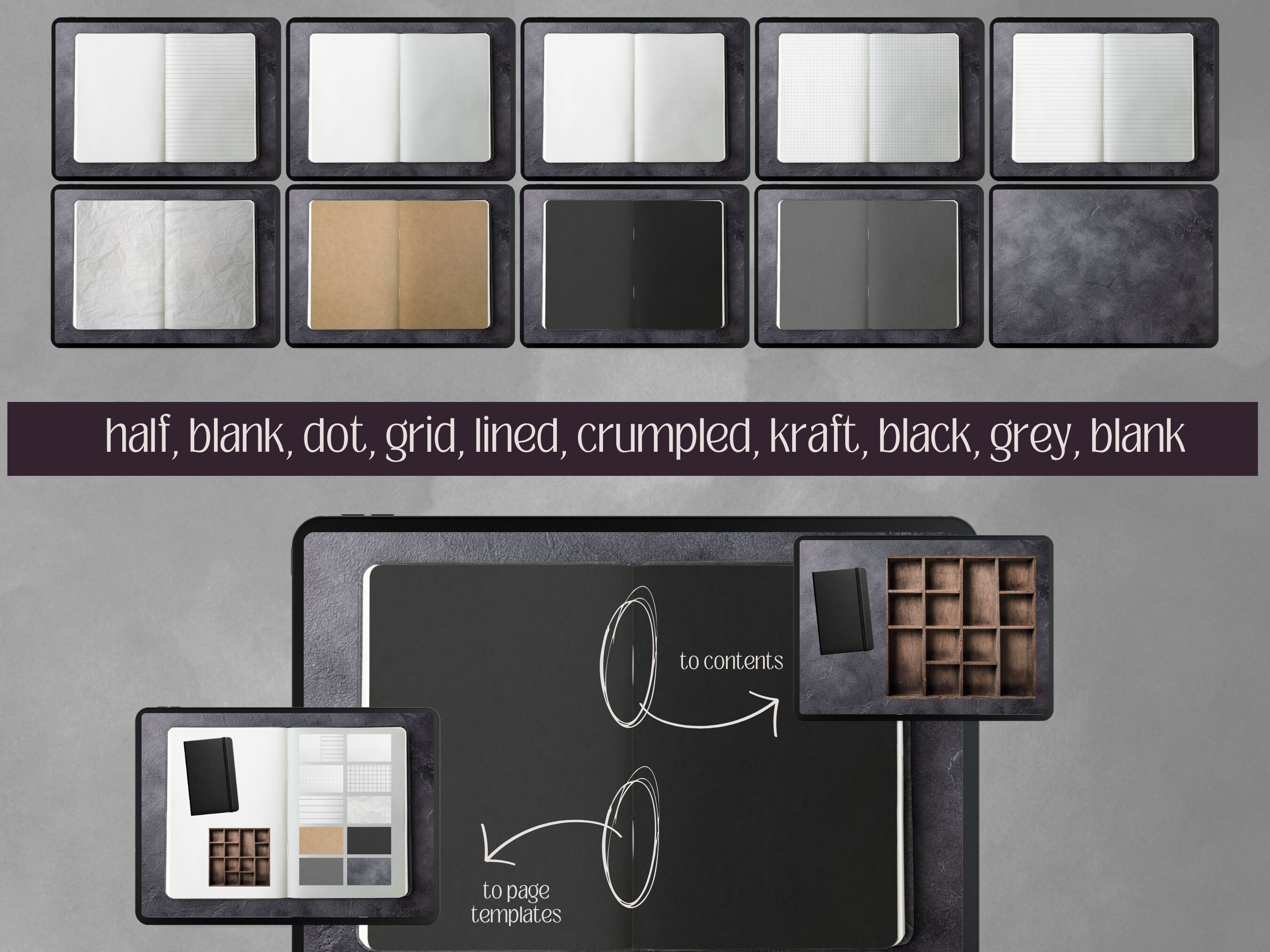 Realistic Journal.pdf 2026 Hyperlinked Realistic Horizontal Dark Mode Digital Bullet Journal ...