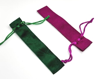Velvet Drawstring Pen Pouch Soft Pen Sleeve Case Holder Bags for Pens, Pencils, Gifting in Fuchsia or Emerald