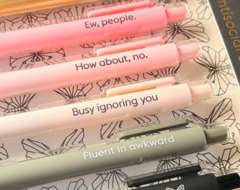 Antisocial Butterfly 6pc Gel Pen Gift Set