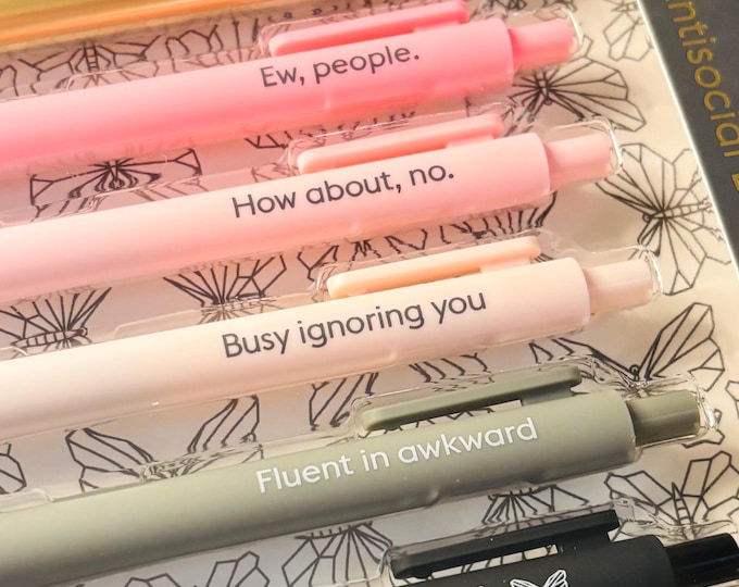 Antisocial Butterfly 6pc Gel Pen Gift Set