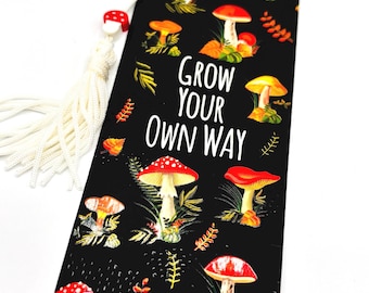 Mushrooms Beaded Bookmark