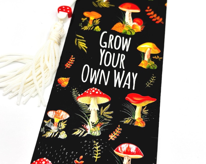 Mushrooms Beaded Bookmark